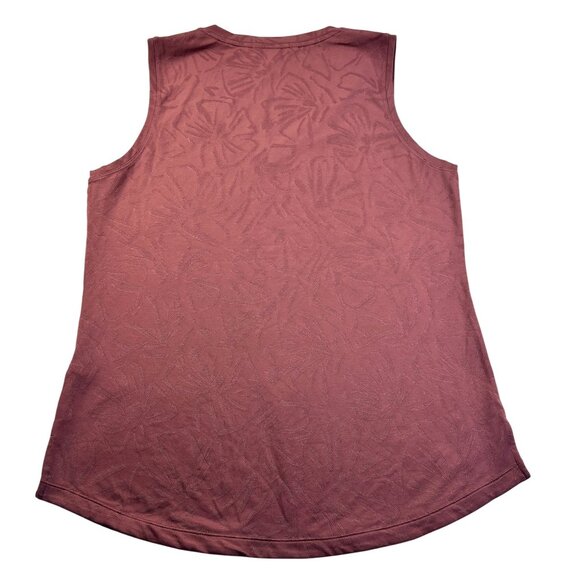 Athleta Essential V Neck Tank Twany Rose color Sz L Rose Print NWOT Workout Top - Picture 4 of 13